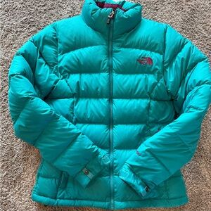 The North Face Women's Nuptse 700 Vibrant Teal Puffer Jacket